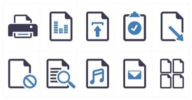 A set of 10 File icons as document, paper, horizontal document vector