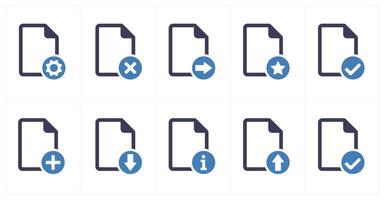 A set of 10 file icons as file setting, wrong, send file vector