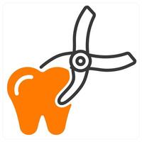 Tooth Remove and removal icon concept vector