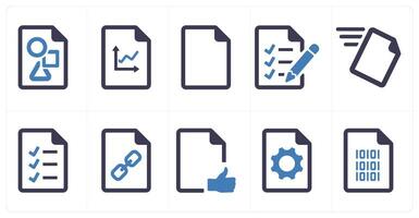 A set of 10 File icons as document, paper, horizontal document vector