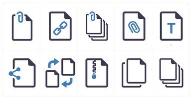 A set of 10 File icons as document, paper, horizontal document vector