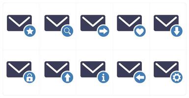 A set of 10 mail icons as star mail, view mail, send mail vector