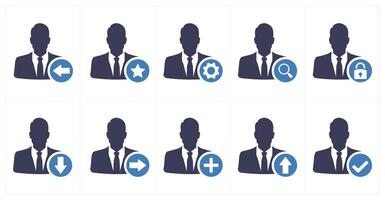 A set of 10 profile icons as received profile, favorite profile, profile setting vector
