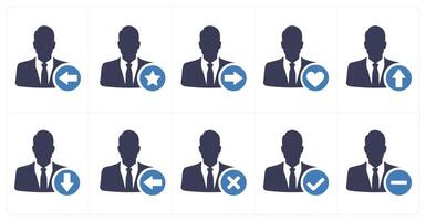 A set of 10 profile icons as recieved profile, favorite profile, send profile vector
