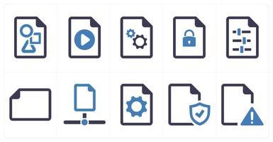 A set of 10 File icons as document, paper, horizontal document vector