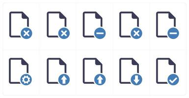 A set of 10 file icons as wrong, delete, remove vector