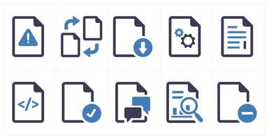 A set of 10 File icons as document, paper, horizontal document vector