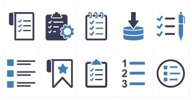 A set of 10 mix icons as data, clipboard, scheduler vector