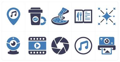 A set of 10 mix icons as bar location, beverage, pizza vector