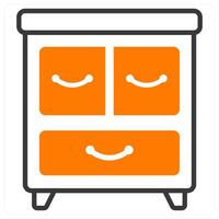 Drawer and file icon concept vector