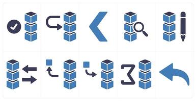 A set of 10 mix icons as verified drive, move drive data, back vector