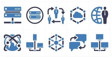 A set of 10 mix icons as drive, server, network vector