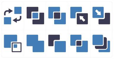 A set of 10 editing tools icons as exchange, merge, intersection vector