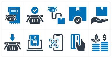 A set of 10 ecommerce icons as cart items, cart, checkout vector