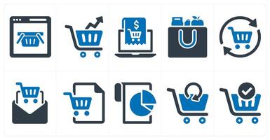 A set of 10 ecommerce icons as online cart, ecommerce, checkout vector