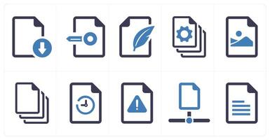 A set of 10 File icons as document, paper, horizontal document vector