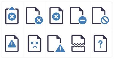 A set of 10 File icons as document, paper, horizontal document vector