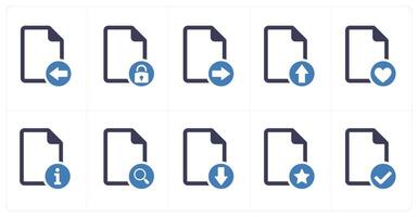 A set of 10 file icons as received file, file security, secured document vector