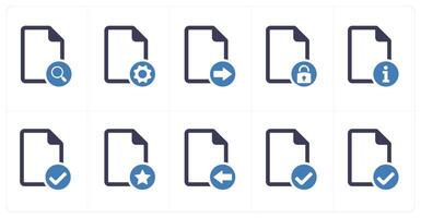 A set of 10 file icons as search file, file setting, send file vector