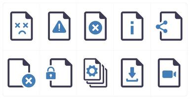 A set of 10 File icons as document, paper, horizontal document vector