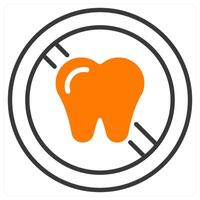 Forbidden Tooth and decay icon concept vector