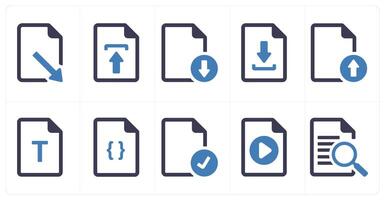 A set of 10 File icons as document, paper, horizontal document vector