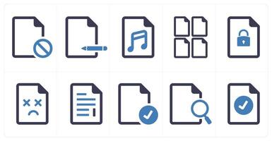 A set of 10 File icons as document, paper, horizontal document vector