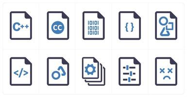 A set of 10 File icons as document, paper, horizontal document vector