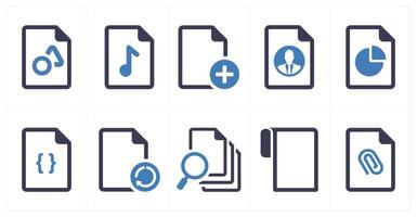 A set of 10 File icons as document, paper, horizontal document vector