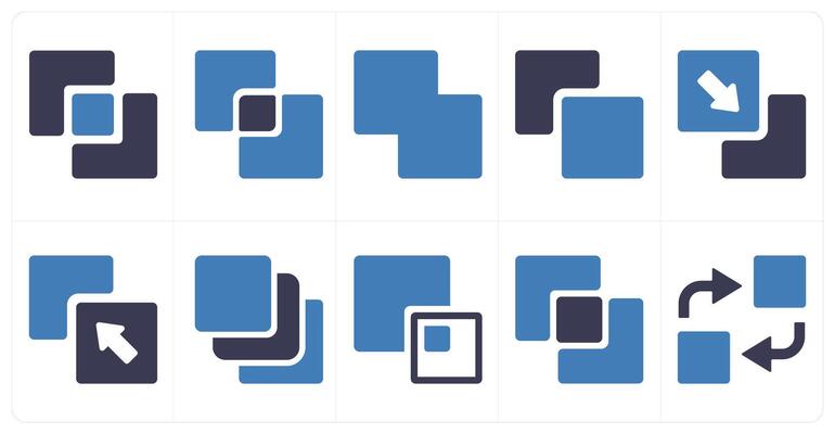 A set of 10 editing tools icons as merge, intersect, weld
