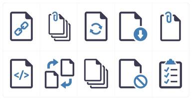 A set of 10 File icons as document, paper, horizontal document vector