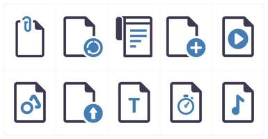A set of 10 File icons as document, paper, horizontal document vector