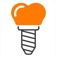 Tooth Implant and tooth icon concept vector
