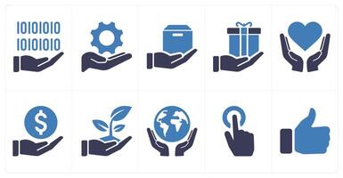 A set of 10 mix icons as programming, settings, parcel vector
