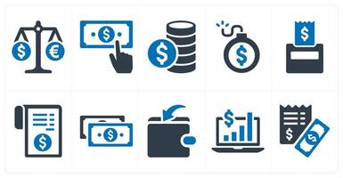 A set of 10 finance and money icons as currency exchange, currency, funds vector