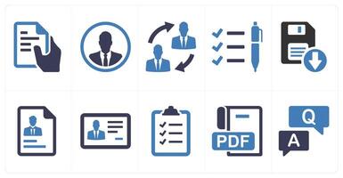 A set of 10 mix icons as text file, businessman, duties transfer vector