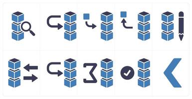 A set of 10 mix icons as search drive, move drive data, add stack vector
