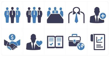 A set of 10 mix icons as businessman, team, meeting vector