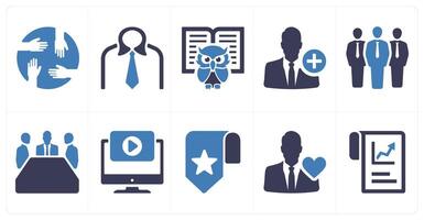 A set of 10 mix icons as teamwork, suite, educate vector