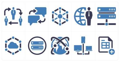 A set of 10 mix icons as network, communication, connection vector