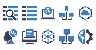 A set of 10 mix icons as search menu, nav menu, mention vector