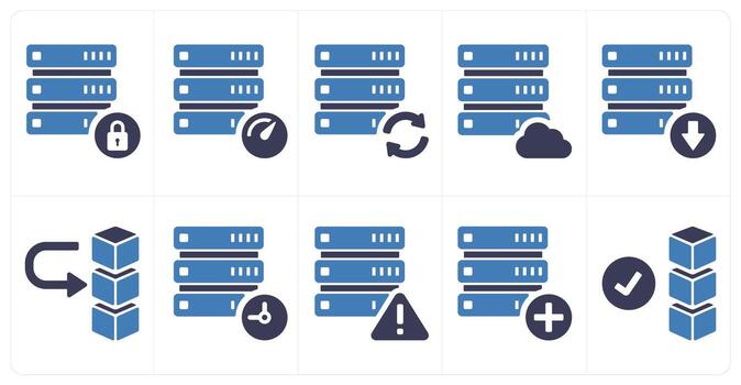 A set of 10 mix icons as drive security, drive performance, drive refresh vector
