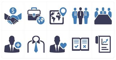 A set of 10 mix icons as partnership, global business, global location vector