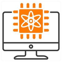 Quantum Computing and data icon concept vector