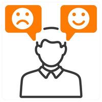 Emotion and sad icon concept vector