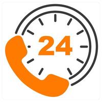 24hr Service and support icon concept vector