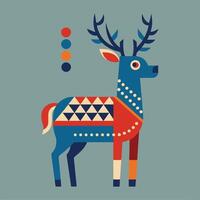 A colorful deer with geometric patterns on it vector