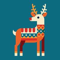 A deer with a colorful pattern on its back vector