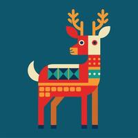 A colorful deer with geometric patterns on it vector