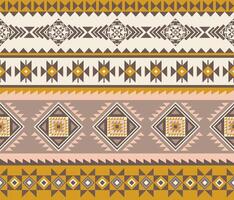Traditional Native American-inspired rug featuring tribal Navajo and Aztec designs with a repeating pattern of zigzags and diamonds. Perfect for home decor, runners, or table mats with vintage charm vector